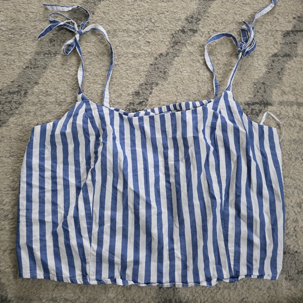Old Navy Blue and White Striped Camisole